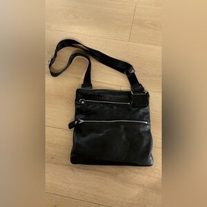Black Leather crossbody Bag